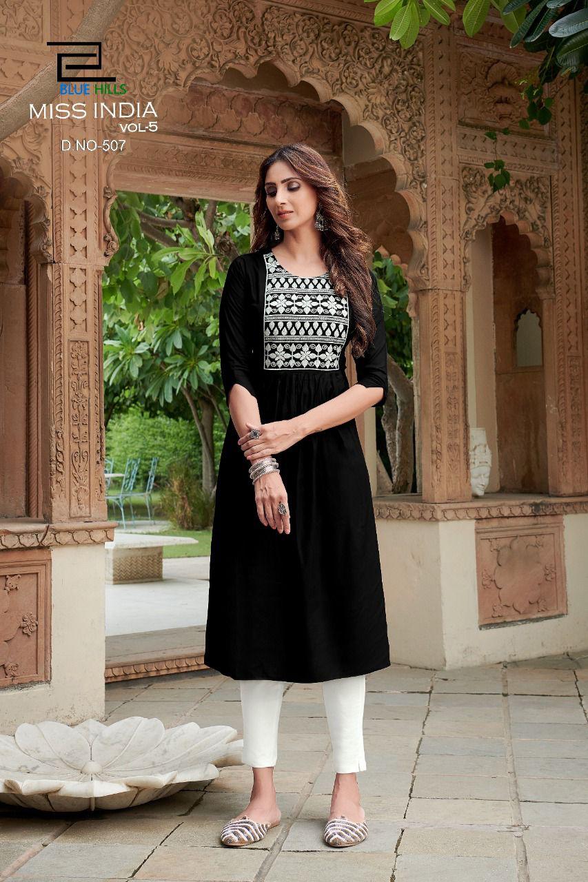 Blue Hills Miss India 5 Designer Ethnic Wear Long Kurti Anarkali Collection